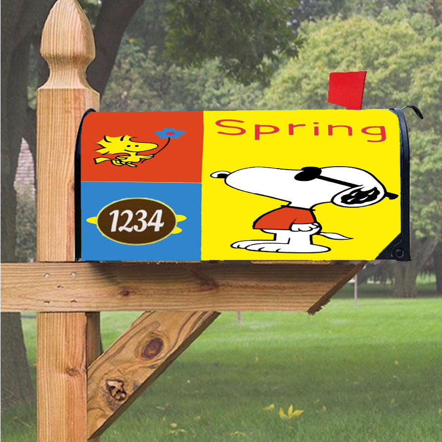 Snoopy Woodstock Umbrella Magnetic Mailbox Cover 18" X 21" Outdoor Decor