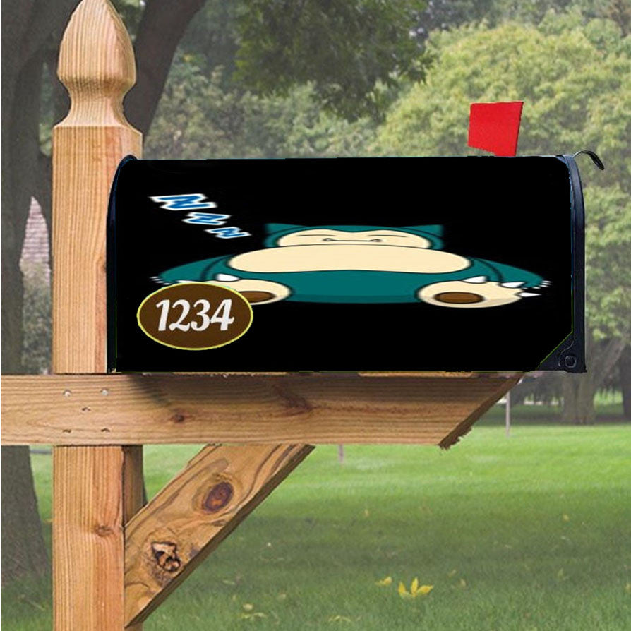 Snorlax Magnetic Mailbox Cover 18" X 21" Outdoor Decor