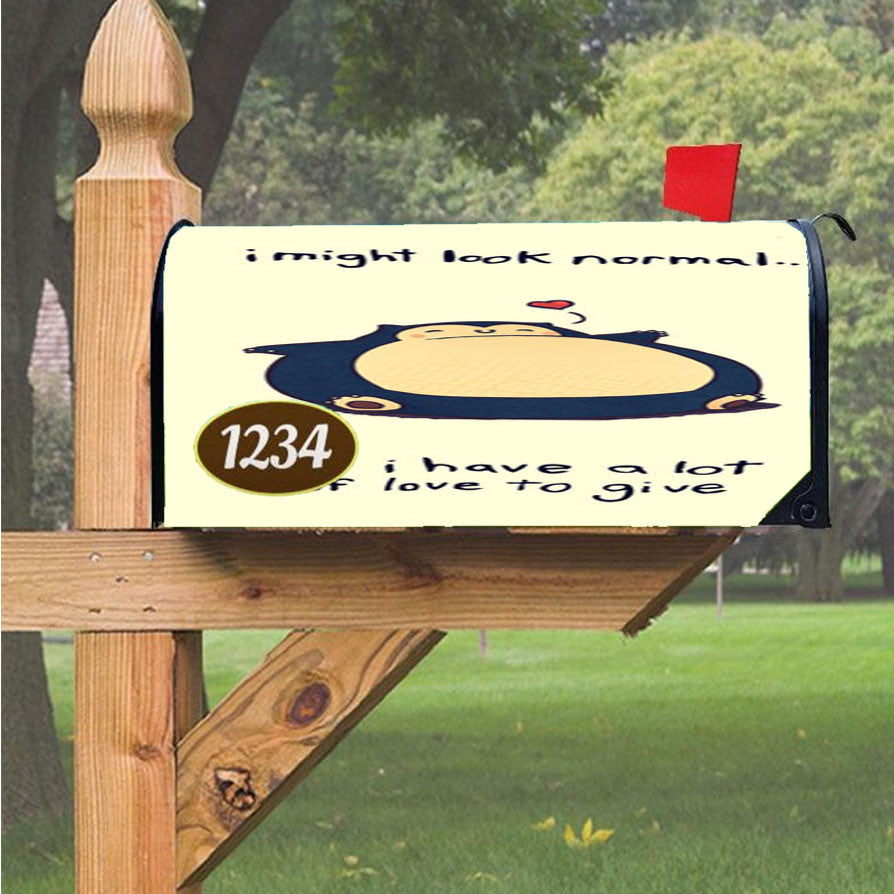 Snorlax Cute Magnetic Mailbox Cover 18" X 21" Outdoor Decor