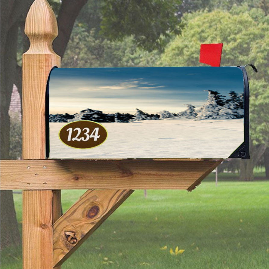 Snow Forest Magnetic Mailbox Cover 18" X 21" Outdoor Decor