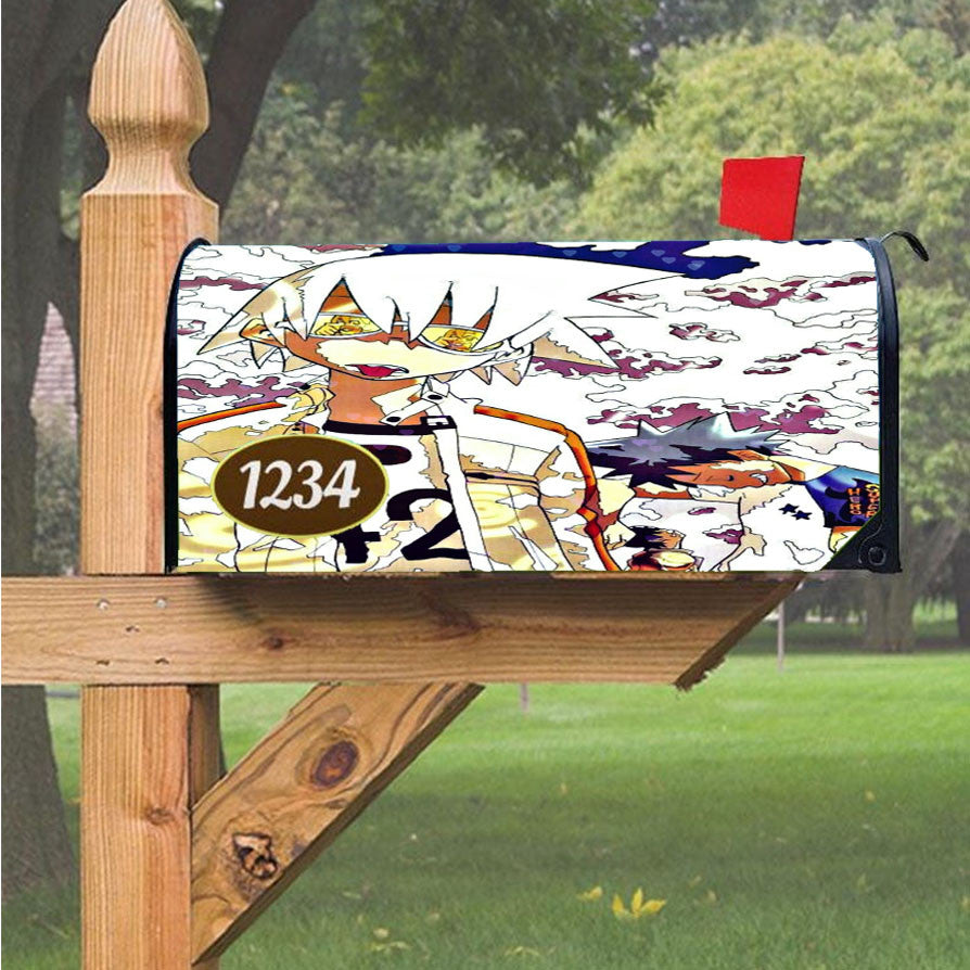 Soul Eater Black Star Magnetic Mailbox Cover 18" X 21" Outdoor Decor