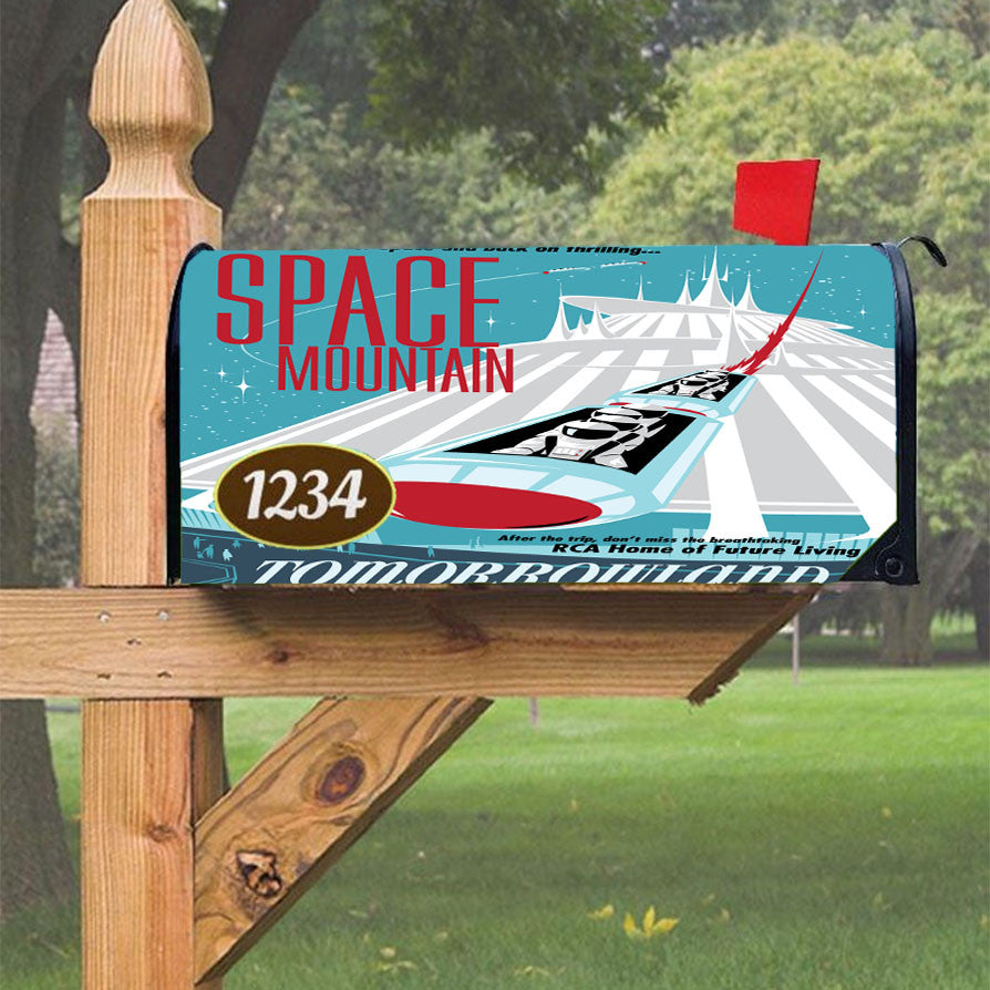 Space Mountain Tomorrowland Magnetic Mailbox Cover 18" X 21" Outdoor Decor
