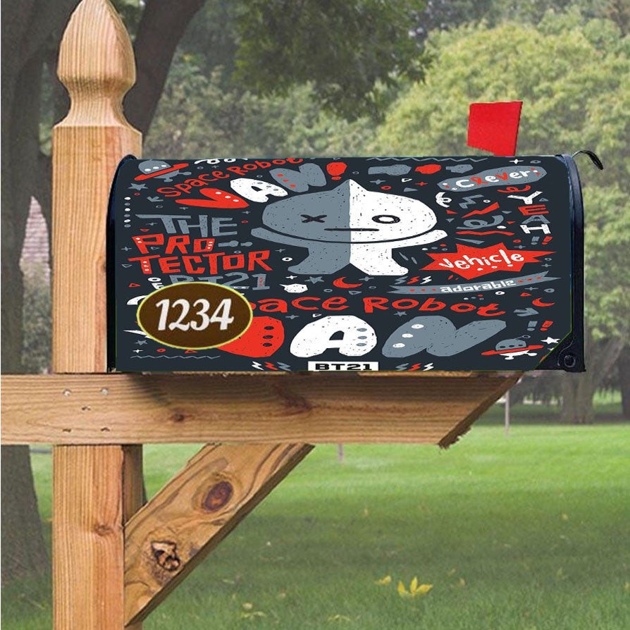 Space Robot Van Universtar Magnetic Mailbox Cover 18" X 21" Outdoor Decor