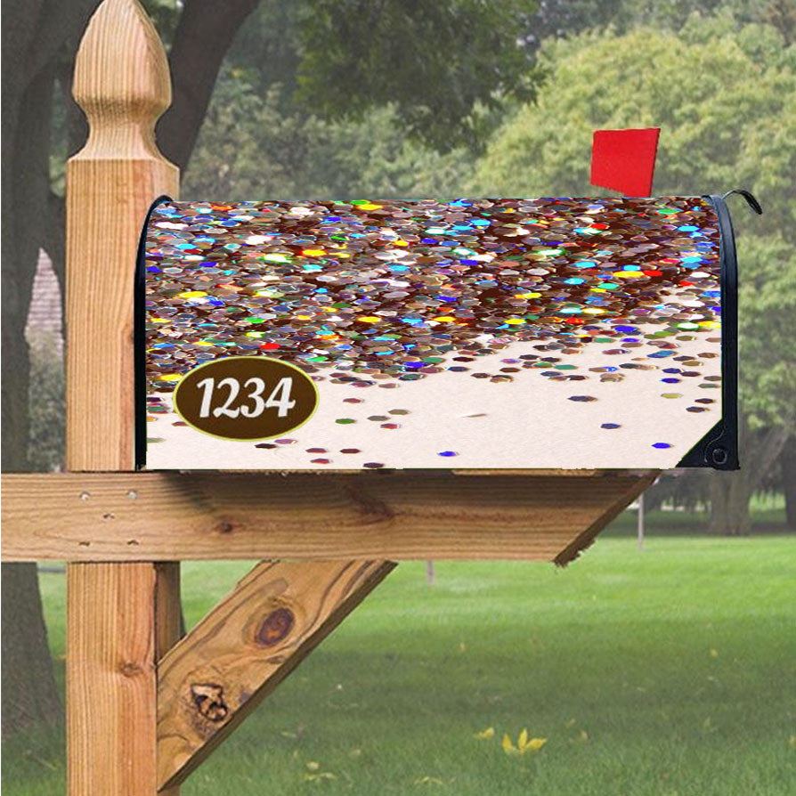 Sparkles Glitter Magnetic Mailbox Cover 18" X 21" Outdoor Decor