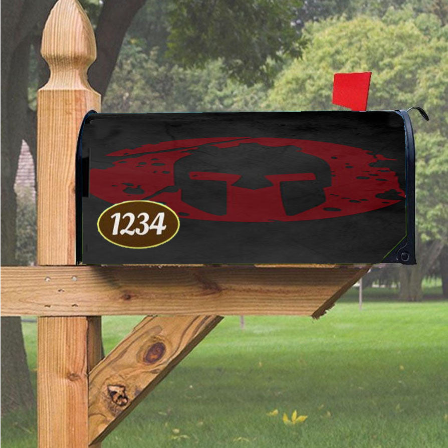 Spartan Soldier Mask Logo Magnetic Mailbox Cover 18" X 21" Outdoor Decor