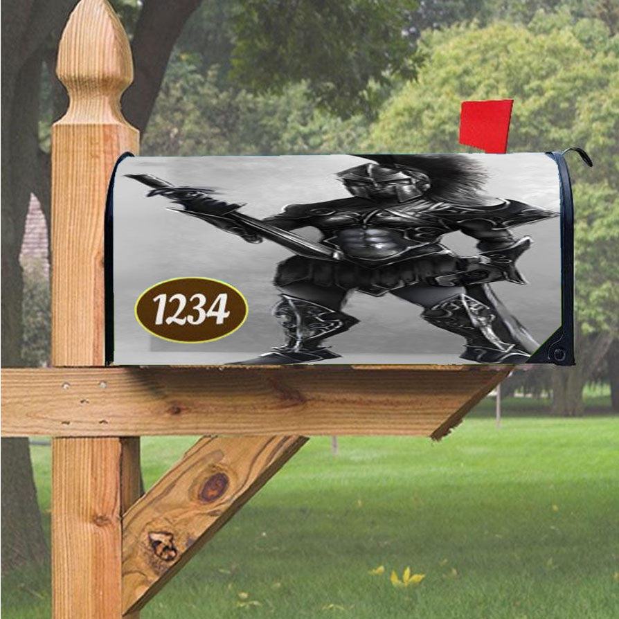 Spartan Warrior Art Magnetic Mailbox Cover 18" X 21" Outdoor Decor