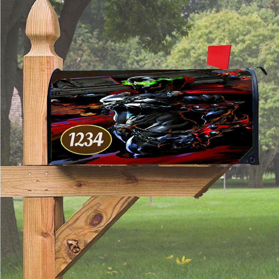 Spawn And Big Gun Magnetic Mailbox Cover 18" X 21" Outdoor Decor