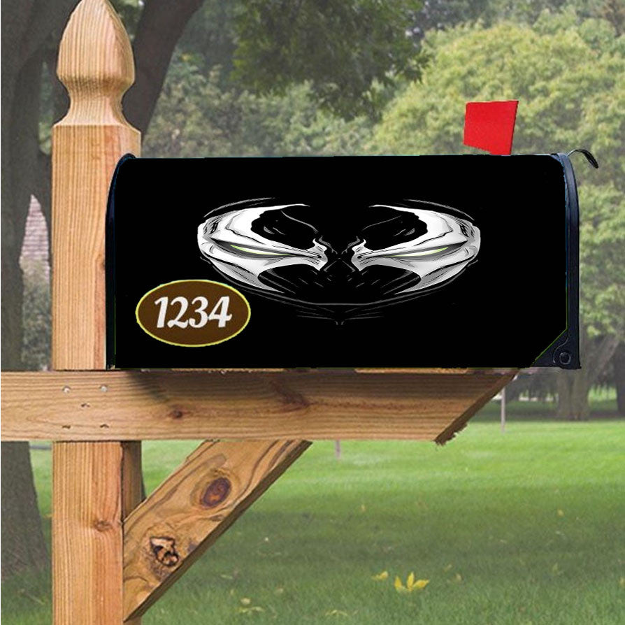 Spawn Black White Magnetic Mailbox Cover 18" X 21" Outdoor Decor
