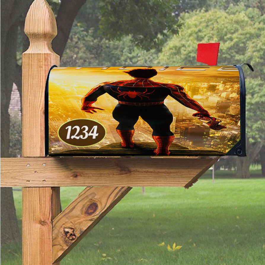Spider Man And Deadpool Pose Magnetic Mailbox Cover 18" X 21" Outdoor Decor