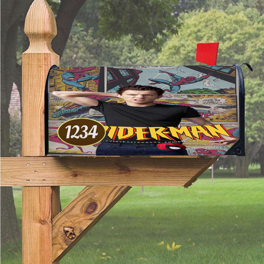 Spider Man Dark Red Magnetic Mailbox Cover 18" X 21" Outdoor Decor