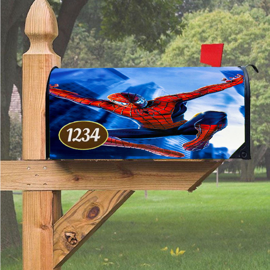 Spider Man Kid Vector Magnetic Mailbox Cover 18" X 21" Outdoor Decor