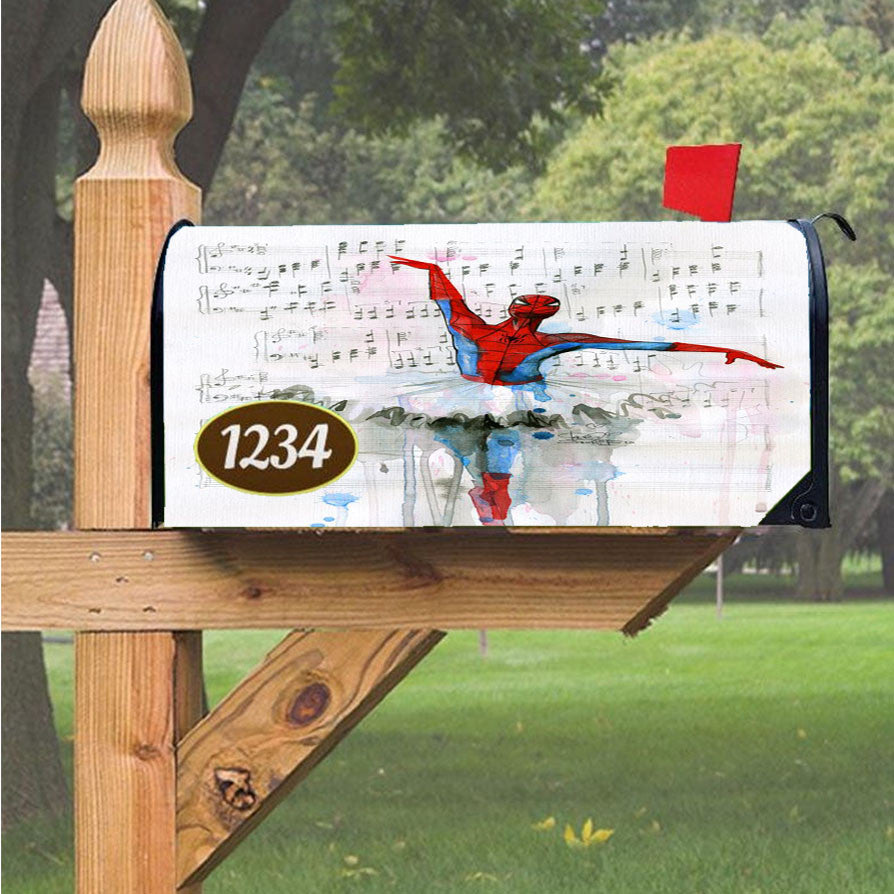 Spiderman Black Red Chest Logo Magnetic Mailbox Cover 18" X 21" Outdoor Decor