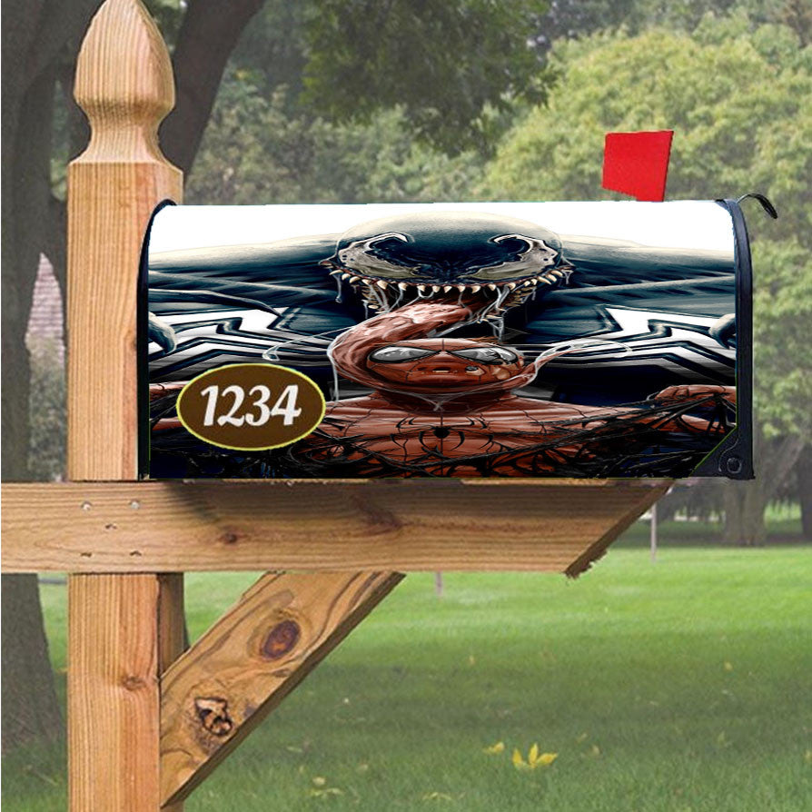 Spiderman Vs Big Venom Magnetic Mailbox Cover 18" X 21" Outdoor Decor
