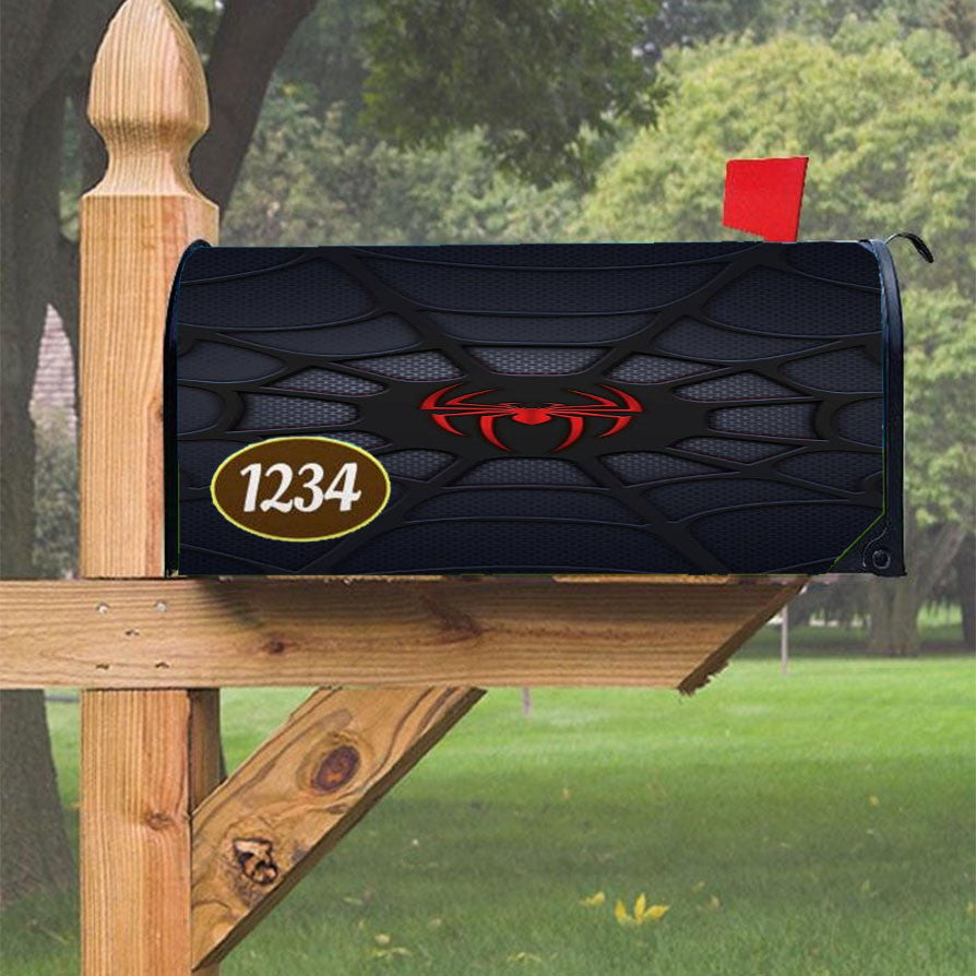 Spidey Black Style Costumes Magnetic Mailbox Cover 18" X 21" Outdoor Decor