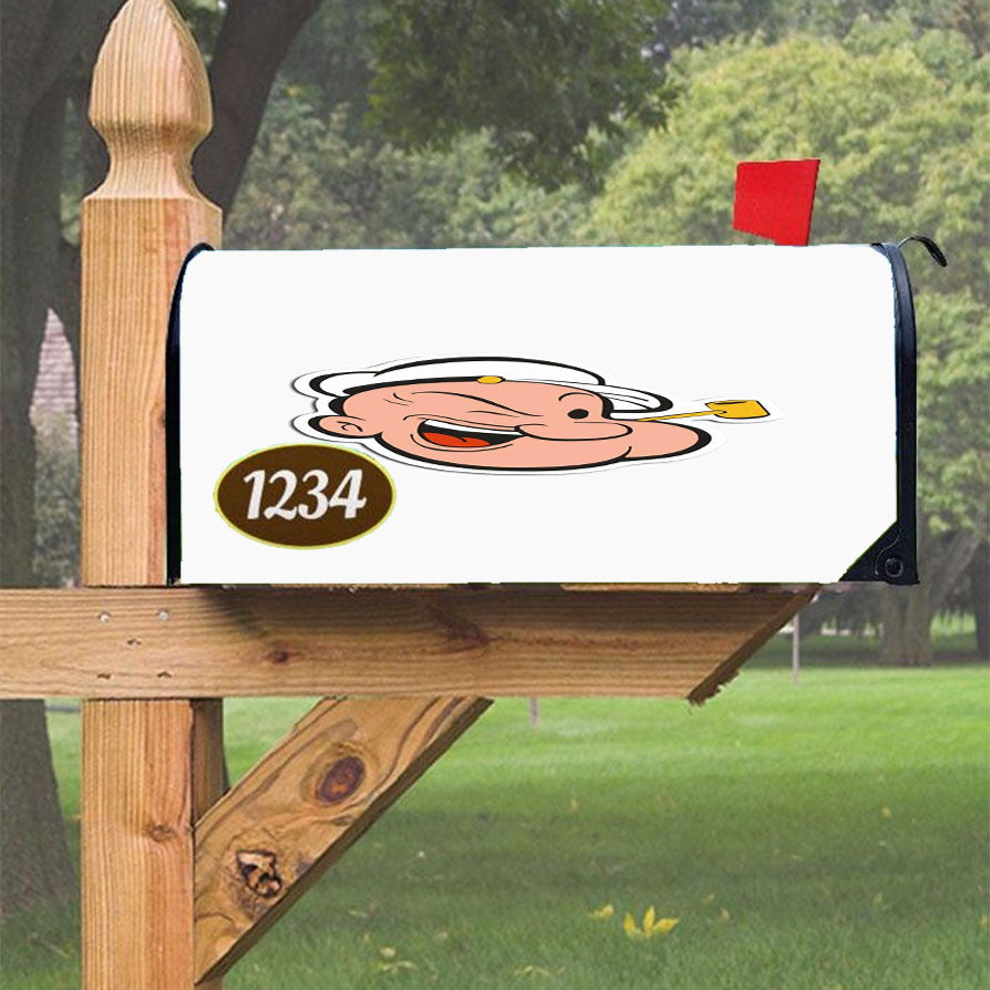 Spinach Cigarette Popeye Cartoon Character Magnetic Mailbox Cover 18" X 21" Outdoor Decor