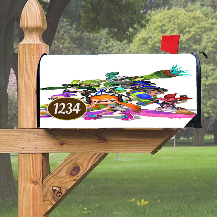 Splatoon All Characters Wallpapers Magnetic Mailbox Cover 18" X 21" Outdoor Decor