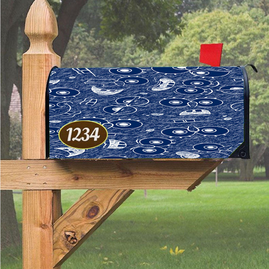 Spongbob Face Pattern Navy Magnetic Mailbox Cover 18" X 21" Outdoor Decor