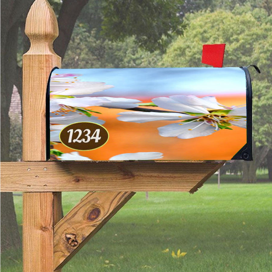 Spring Almond Flowers Magnetic Mailbox Cover 18" X 21" Outdoor Decor