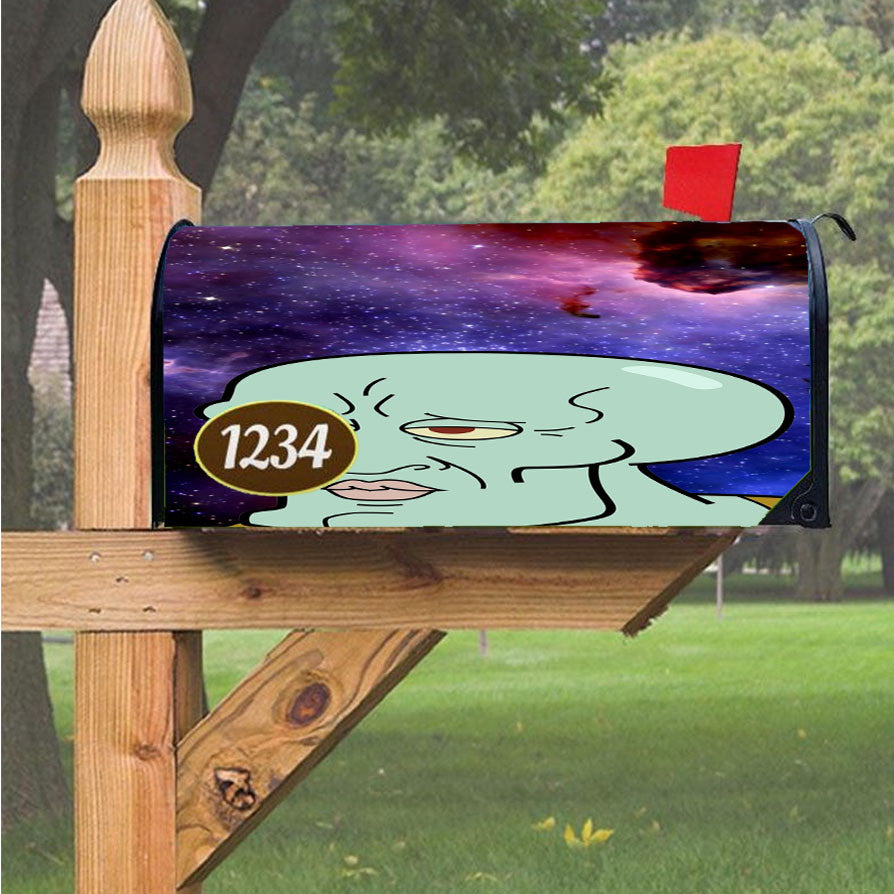 Squidward Handsome Magnetic Mailbox Cover 18" X 21" Outdoor Decor