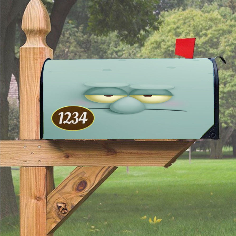 Squidward Octopus Characters Magnetic Mailbox Cover 18" X 21" Outdoor Decor