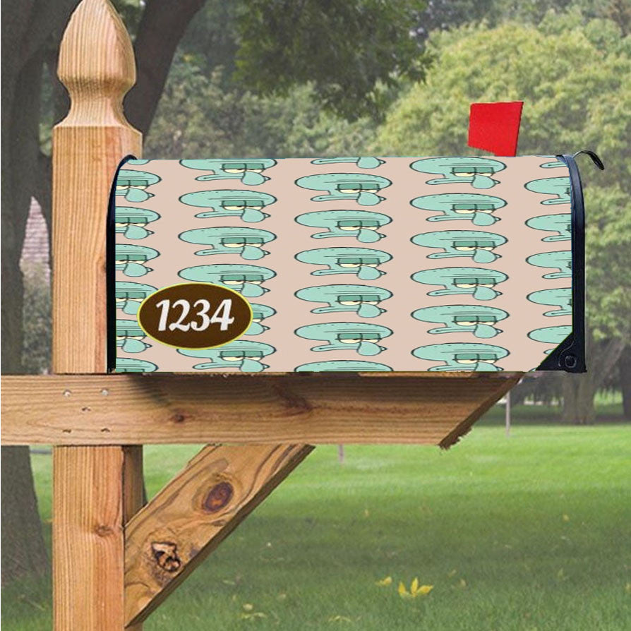 Squidward Wallp Magnetic Mailbox Cover 18" X 21" Outdoor Decor