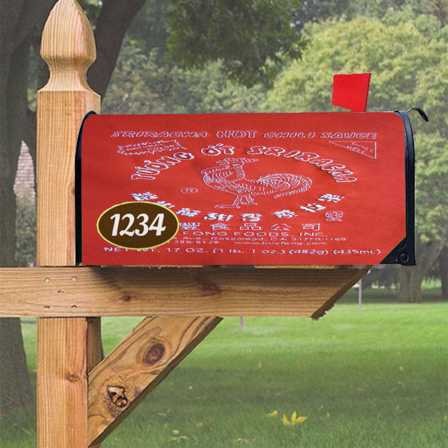 Sriracha Hot Sauce Magnetic Mailbox Cover 18" X 21" Outdoor Decor