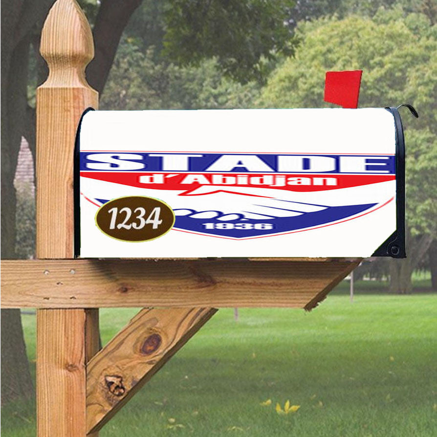 Stade D Abidjan White Magnetic Mailbox Cover 18" X 21" Outdoor Decor