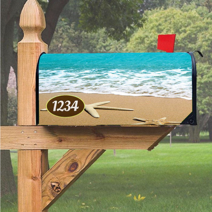 Star Fish In Beach Magnetic Mailbox Cover 18" X 21" Outdoor Decor