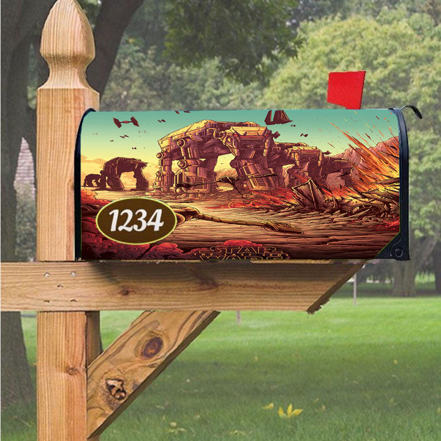 Star Wars The Last Jedi The Battle Of Crait Magnetic Mailbox Cover 18" X 21" Outdoor Decor