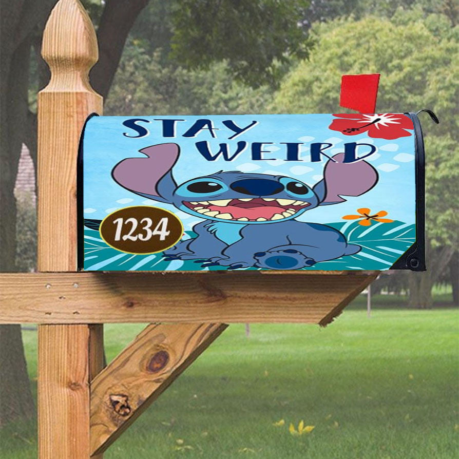 Stay Weird Stitch Magnetic Mailbox Cover 18" X 21" Outdoor Decor