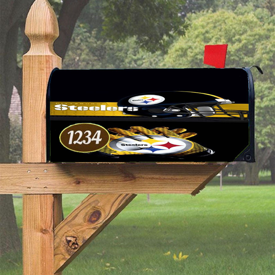 Steelers Pittsburgh Magnetic Mailbox Cover 18" X 21" Outdoor Decor