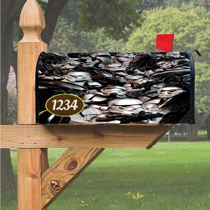 Stormtroopers Vesrus Aliens Magnetic Mailbox Cover 18" X 21" Outdoor Decor