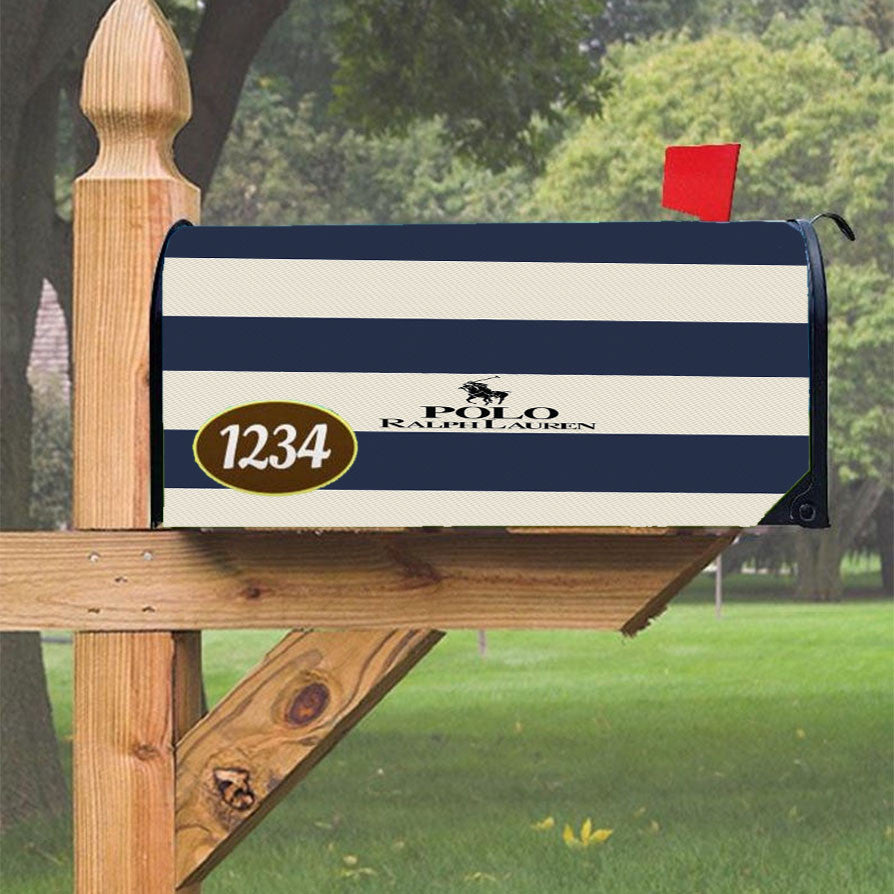Stripe Polo Ralph Lauren Magnetic Mailbox Cover 18" X 21" Outdoor Decor