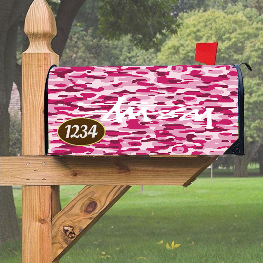 Stussy Bape Camouflage Pink Magnetic Mailbox Cover 18" X 21" Outdoor Decor