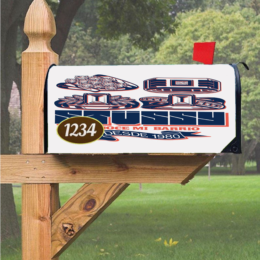Stussy Conoce Mi Barrio Magnetic Mailbox Cover 18" X 21" Outdoor Decor