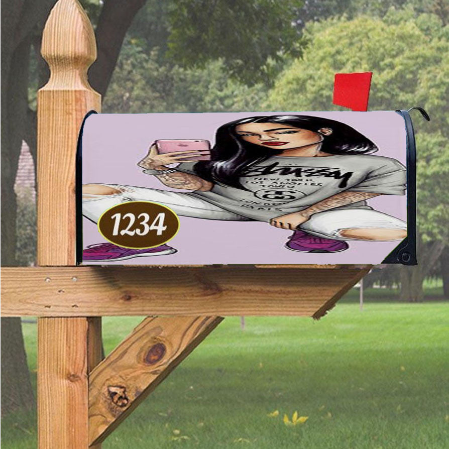 Stussy Girl Magnetic Mailbox Cover 18" X 21" Outdoor Decor