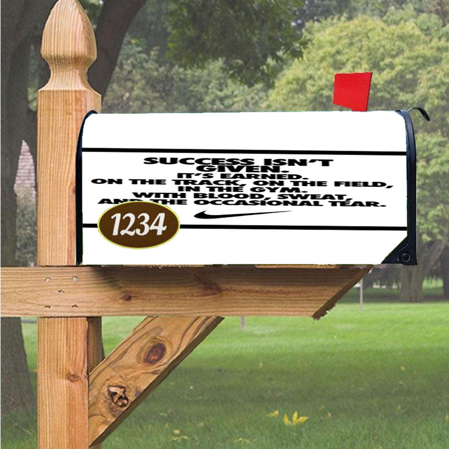 Success Isnt Given Nike Magnetic Mailbox Cover 18" X 21" Outdoor Decor