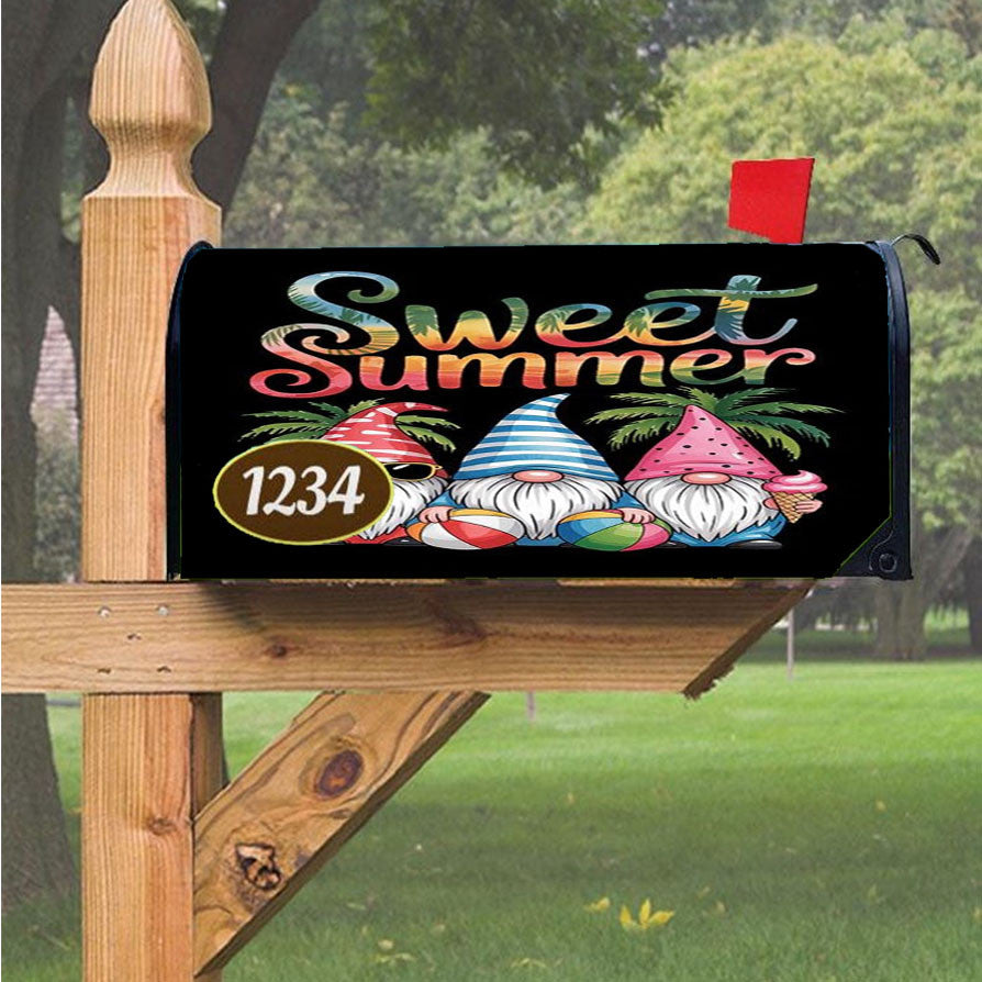 Summer Gnomes Magnetic Mailbox Cover 18" X 21" Outdoor Decor