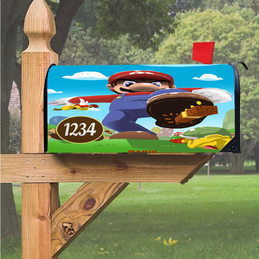 Giant Mario Magnetic Mailbox Cover 18" X 21" Outdoor Decor