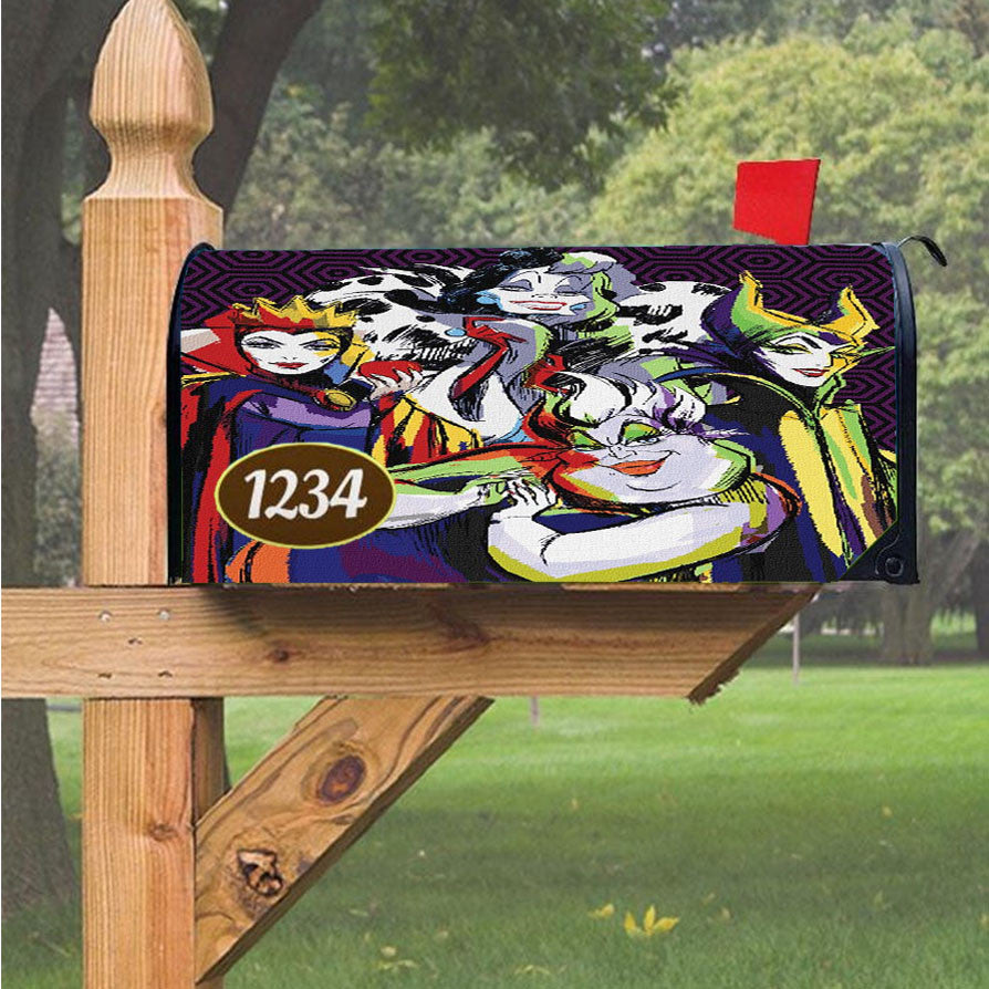Girls Disney Villains Art Magnetic Mailbox Cover 18" X 21" Outdoor Decor