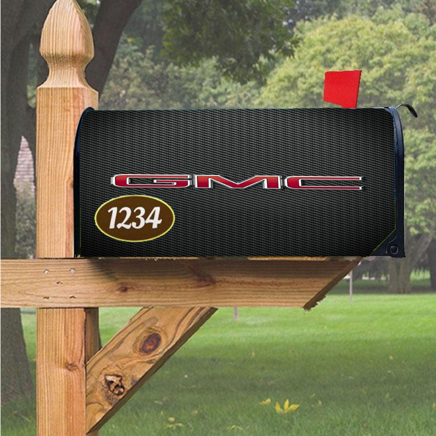 Gmc Carbon Fiber Logo Magnetic Mailbox Cover 18" X 21" Outdoor Decor