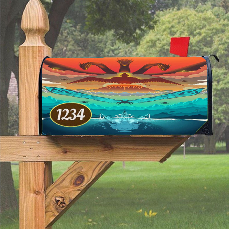 Godzilla All Monsters Art Magnetic Mailbox Cover 18" X 21" Outdoor Decor