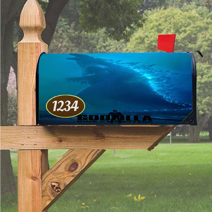 Godzilla King Of The Monster Blue Magnetic Mailbox Cover 18" X 21" Outdoor Decor