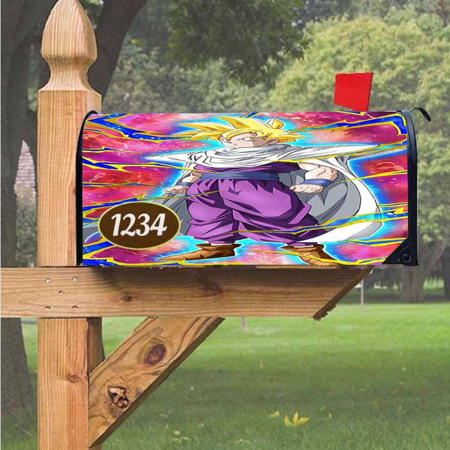 Gohan Dragonball Hero Magnetic Mailbox Cover 18" X 21" Outdoor Decor