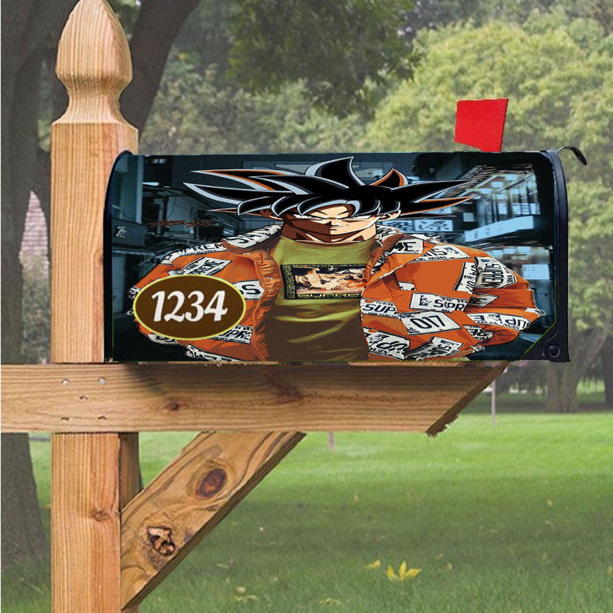 Gohan Hypebeast Dragon Ball Magnetic Mailbox Cover 18" X 21" Outdoor Decor