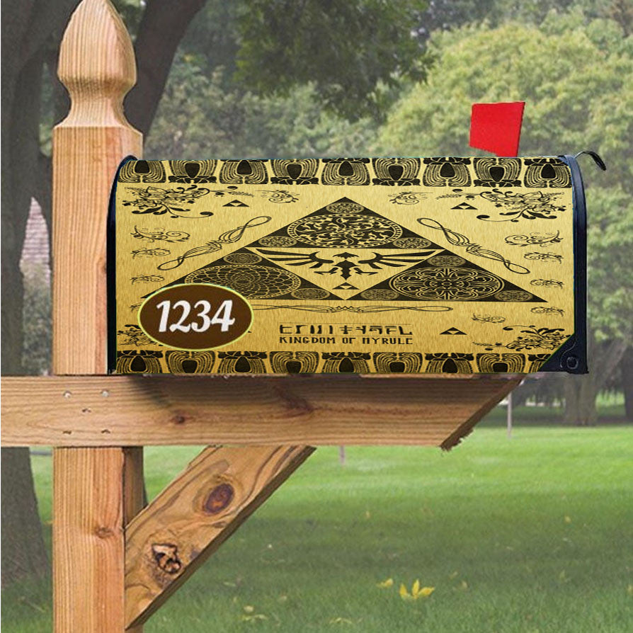Gold The Legend Of Zelda Magnetic Mailbox Cover 18" X 21" Outdoor Decor
