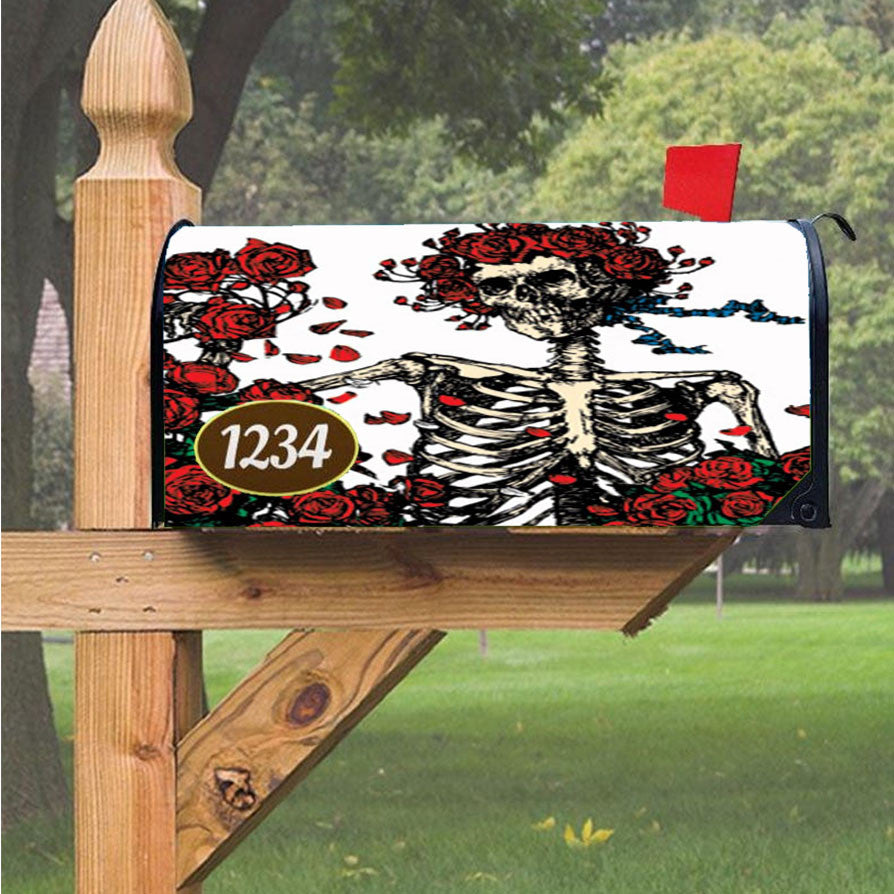 Grateful Dead Bones And Roses Magnetic Mailbox Cover 18" X 21" Outdoor Decor