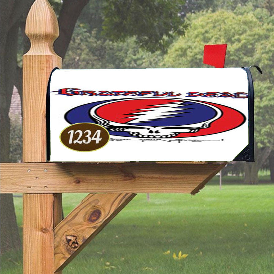 Grateful Dead White-Skull Logo Magnetic Mailbox Cover 18" X 21" Outdoor Decor