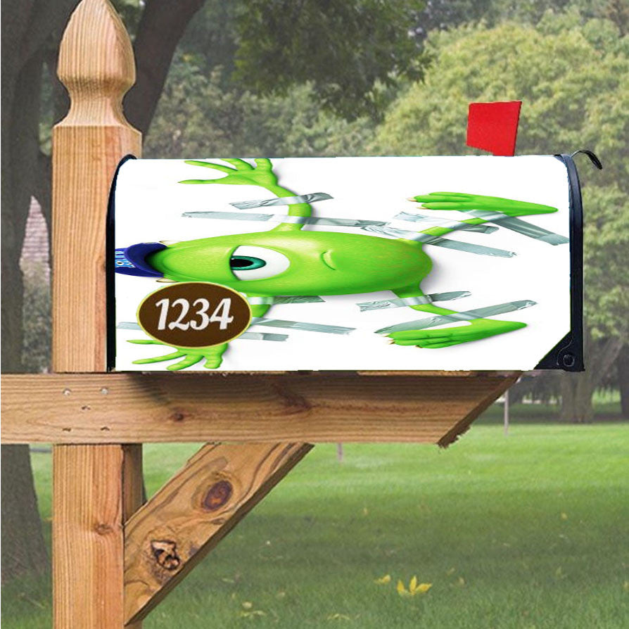 Green Monster Inch On The Wall Magnetic Mailbox Cover 18" X 21" Outdoor Decor