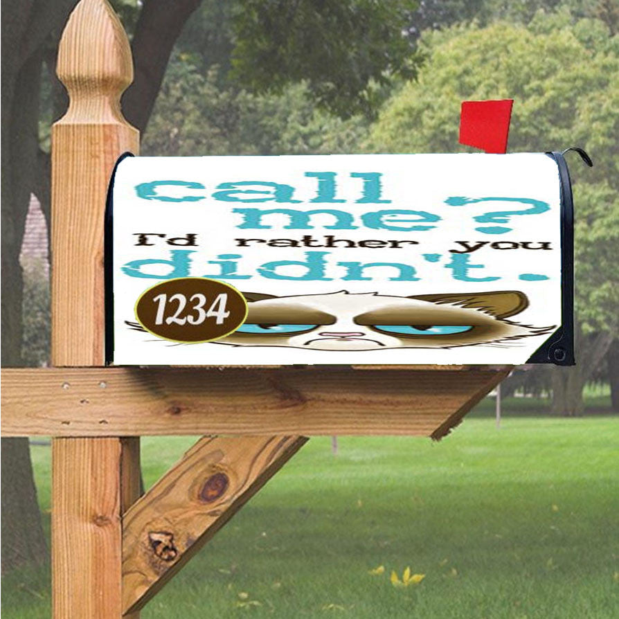 Grumpy Cat Call Me Magnetic Mailbox Cover 18" X 21" Outdoor Decor